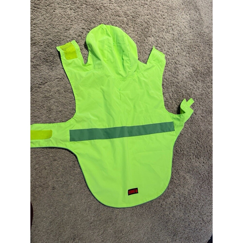 Kong Neon Green Reflective  Rain Jacket for your Dog, Large
